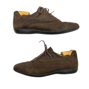 Paraboot Lace Up Sneakers Mens 12H 44 Dark Brown Suede Wingtip 5163